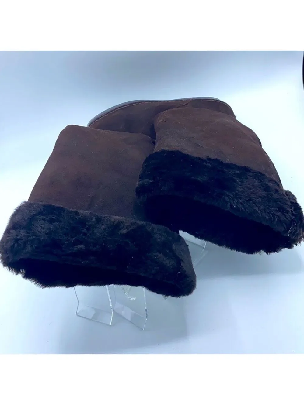 COLE HAAN Suede Faux Fur Platform Boots